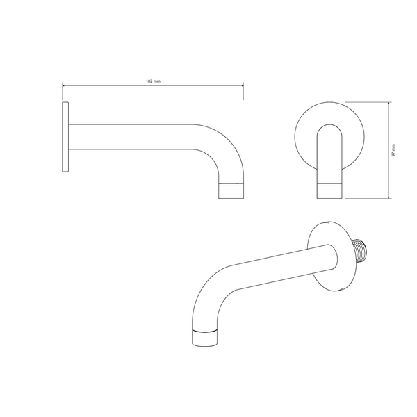 Meir Universal Round Curved Spout 170Mm Shadow Ms05-170-Pvdgm