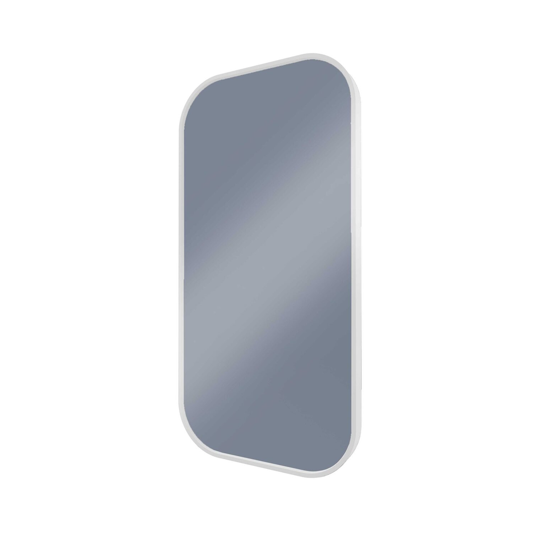 Remer Modern Soft Rectangle Mirror 450X900 Milano White Framed Mirror With Mirage Magnifier