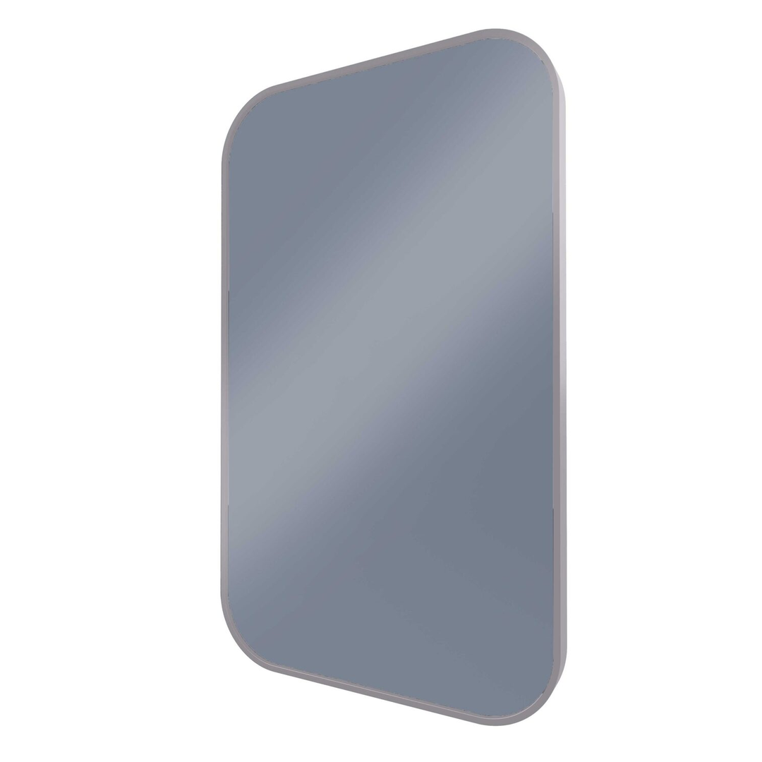 Remer Modern Soft Rectangle 600X1000 Brits Nickel Framed Mirror With Mirage Magnifier