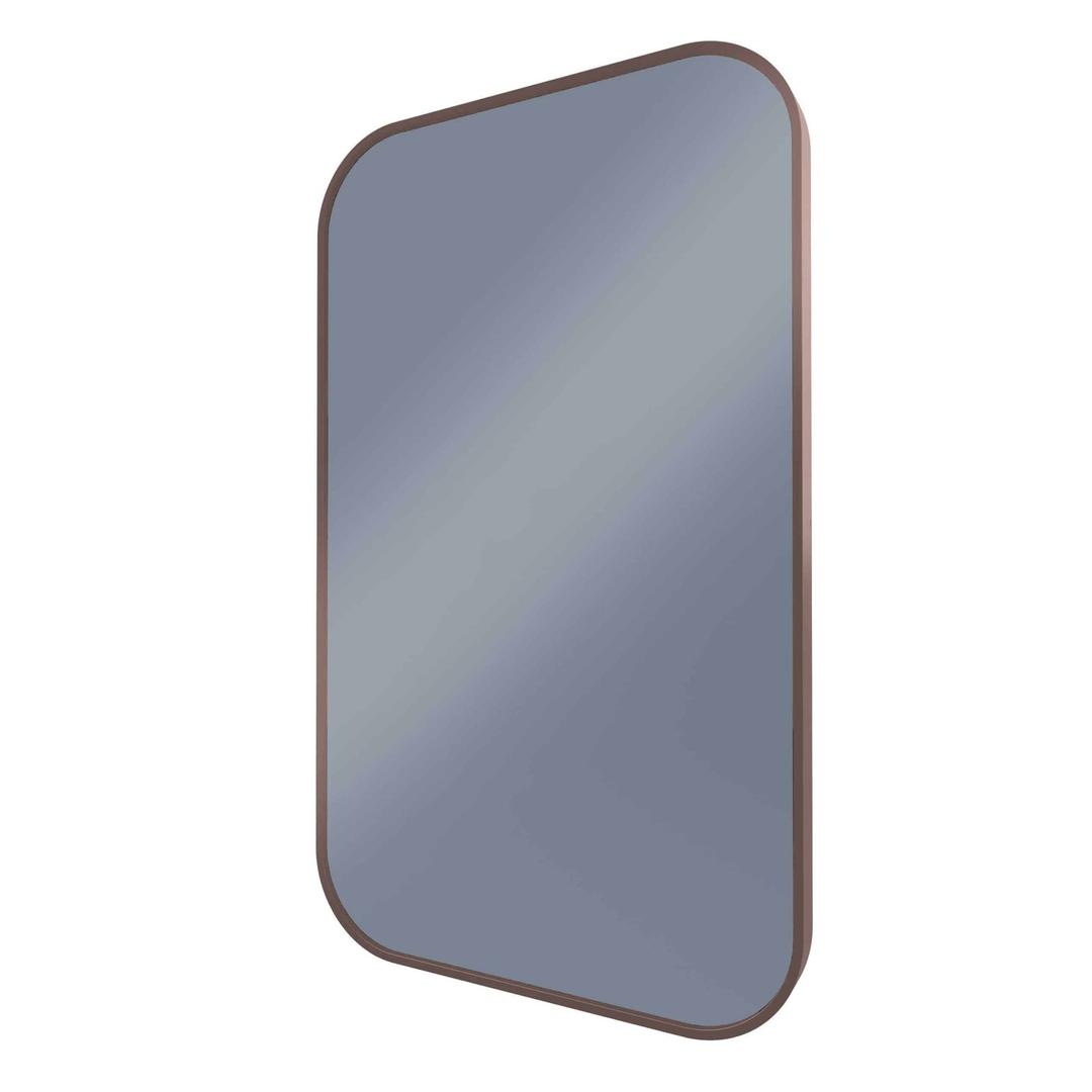 Remer Modern Soft Rectangle 600X1000 Cuban Bronze Framed Mirror With Mirage Magnifier