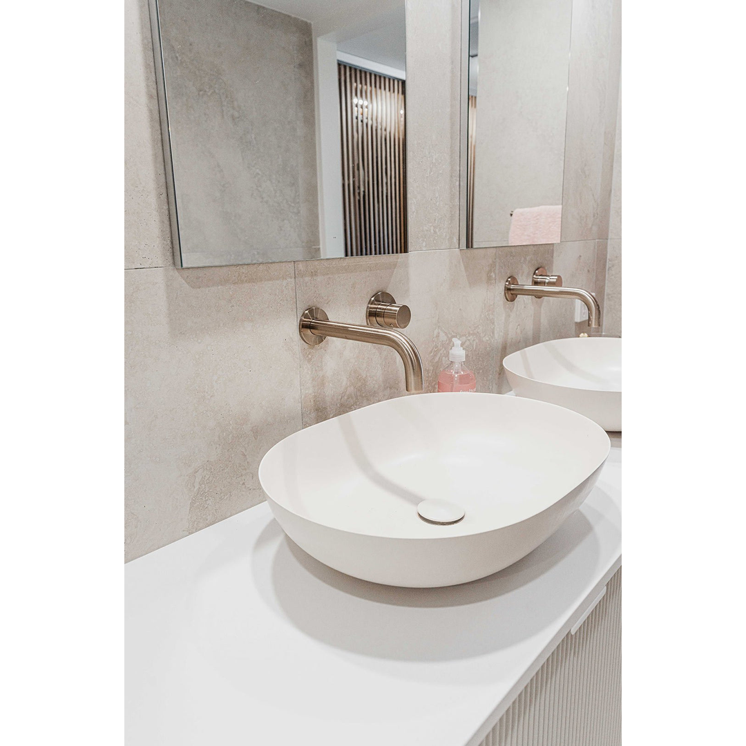 Meir Round Wall Mixer Pinless Handle Finish Kit Champagne