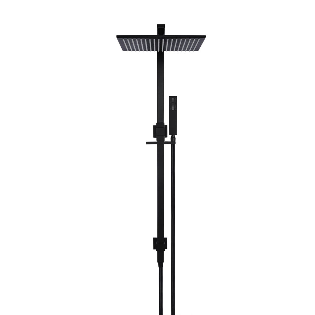Meir Square Combination Shower Rail 300Mm Rose Matte Black