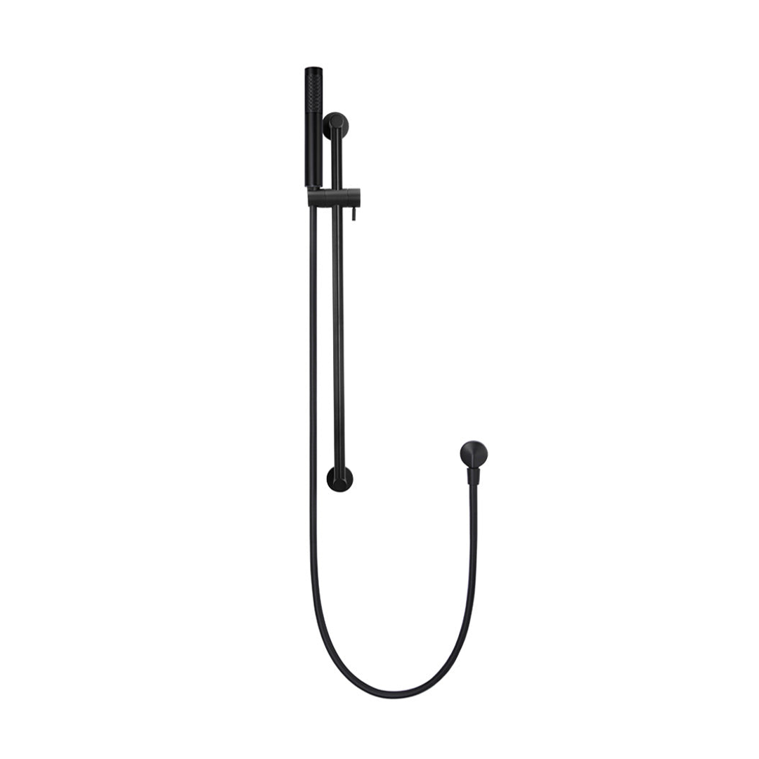 Meir Round Hand Shower On Rail Column Matte Black