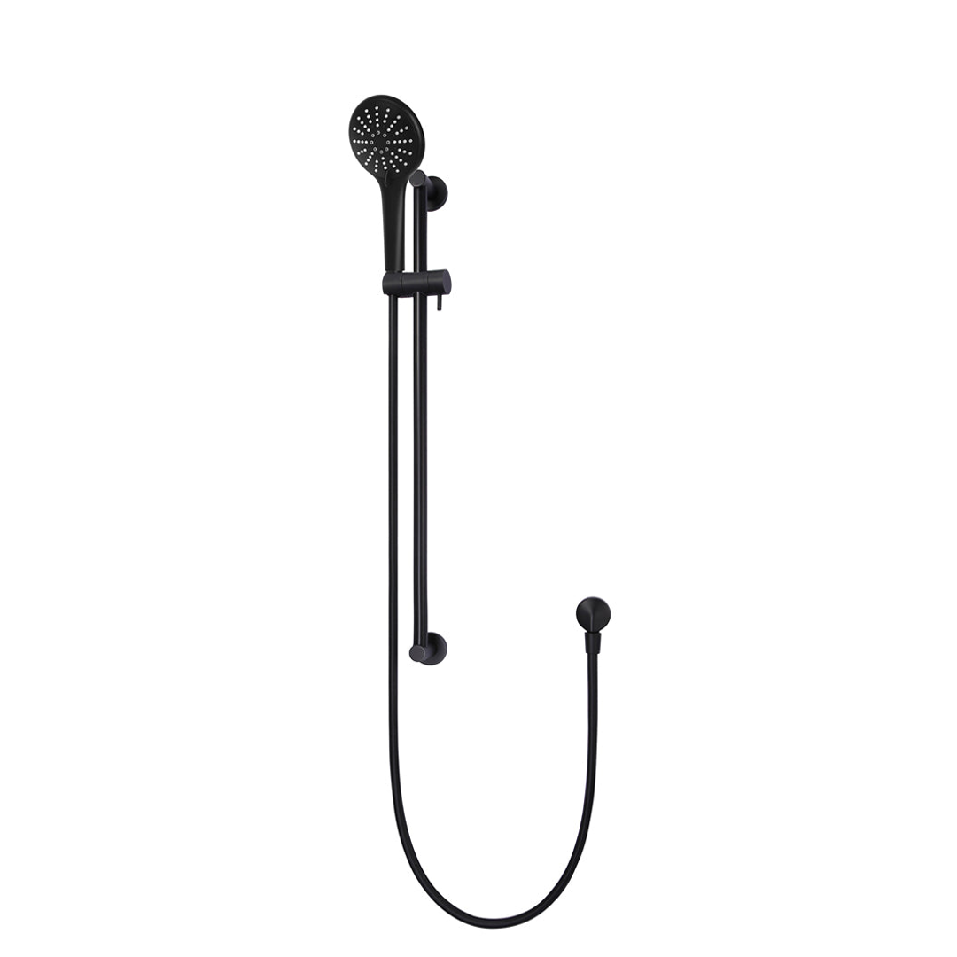 Meir Round Three Function Hand Shower On Rail Column Matte Black