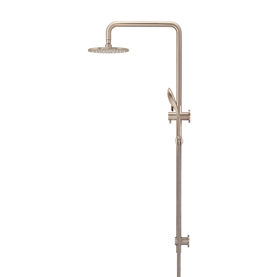 Meir Round Combination Shower Rail 200Mm Rose Three Function Hand Shower Champagne