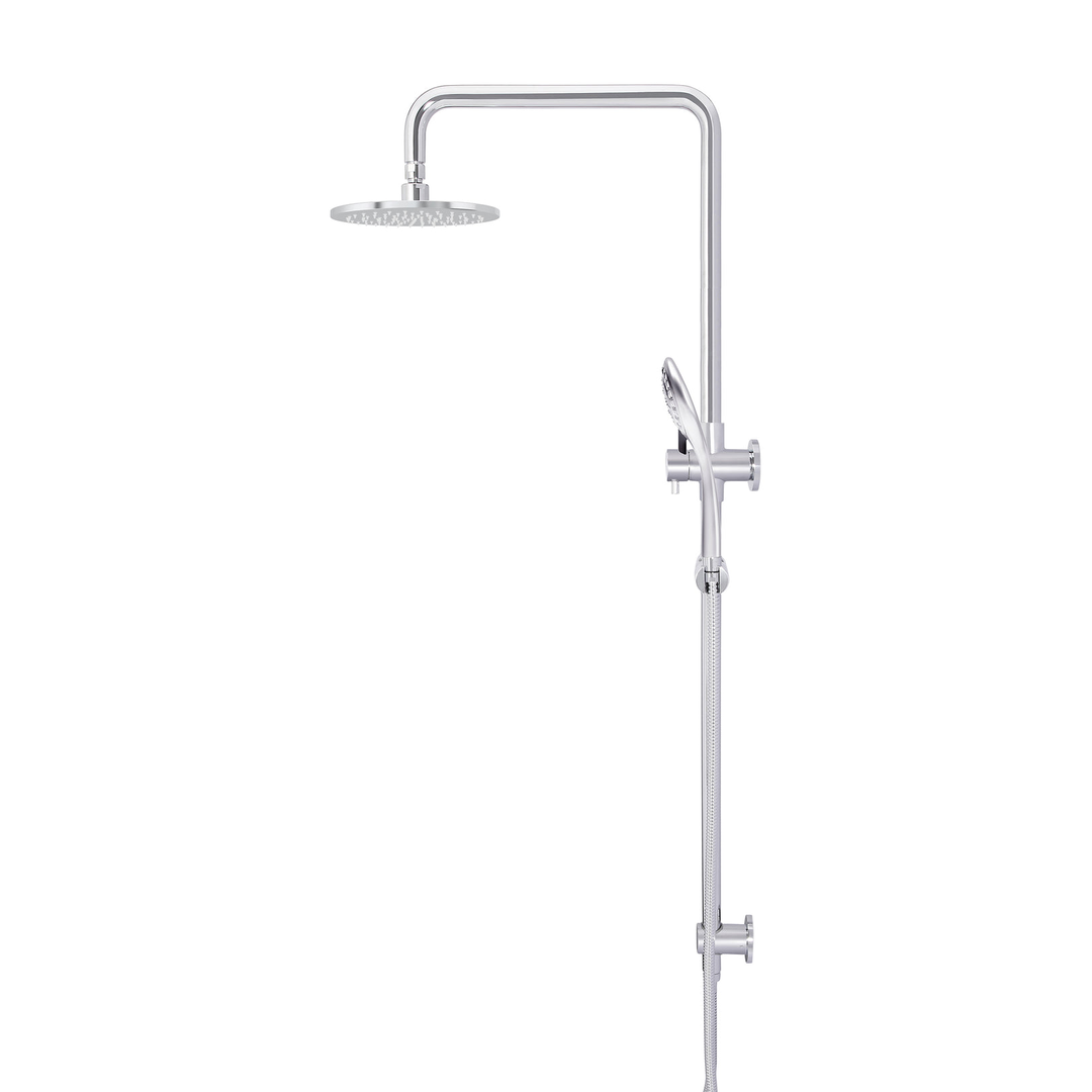 Meir Round Comb Shower Rail 200Mm Rose Three Function Hand Shower Polished Chrome Mz0704-C