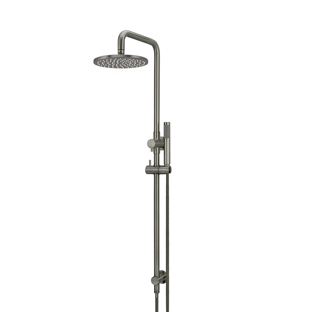 Meir Round Combination Shower Rail 200Mm Rose Single Function Hand Shower Shadow