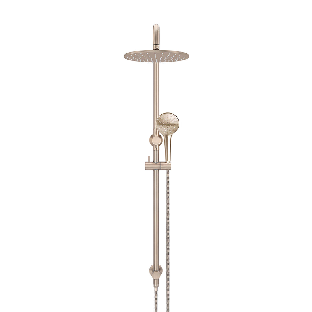 Meir Round Combination Shower Rail 300Mm Rose Three Function Hand Shower Champagne