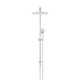 Meir Round Combination Shower Rail 300mm Rose Three Function Hand Shower Polished Chrome