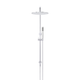 Meir Round Combination Shower Rail 300mm Rose Single Function Hand Shower Polished Chrome
