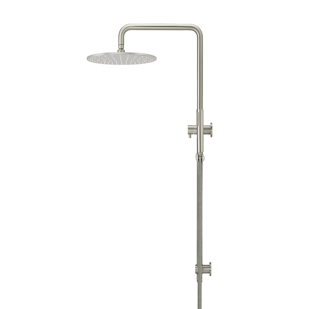 Meir Round Comb Shower Rail 300Mm Rose Sngl Function Hand Shower Brushed Nickel Mz0706-R-Pvdbn