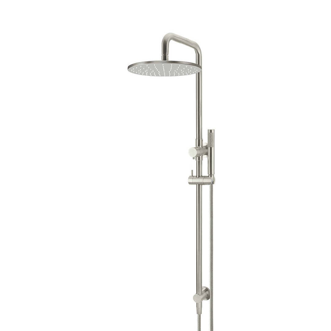 Meir Round Comb Shower Rail 300Mm Rose Sngl Function Hand Shower Brushed Nickel Mz0706-R-Pvdbn