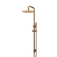 Meir Round Combination Shower Rail 300Mm Rose Single Function Hand Shower Lustre Bronze