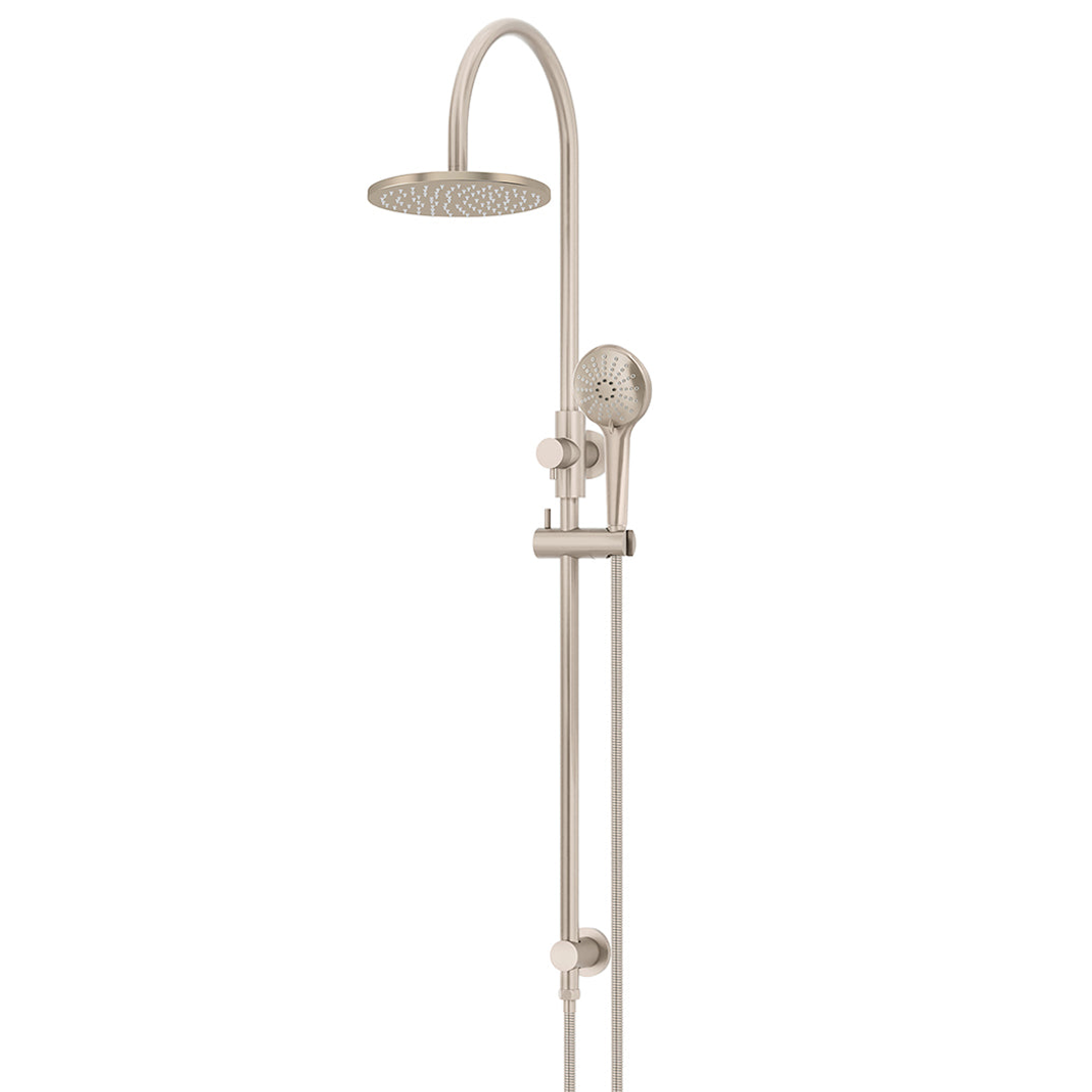 Meir 300Mm Round Overhead Shower Rail Three Function Hand Shower Champagne