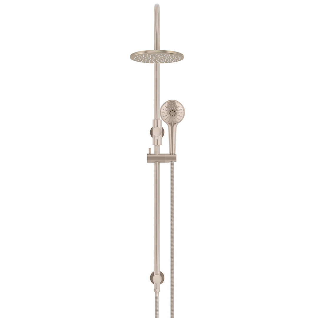 Meir 300Mm Round Overhead Shower Rail Three Function Hand Shower Champagne