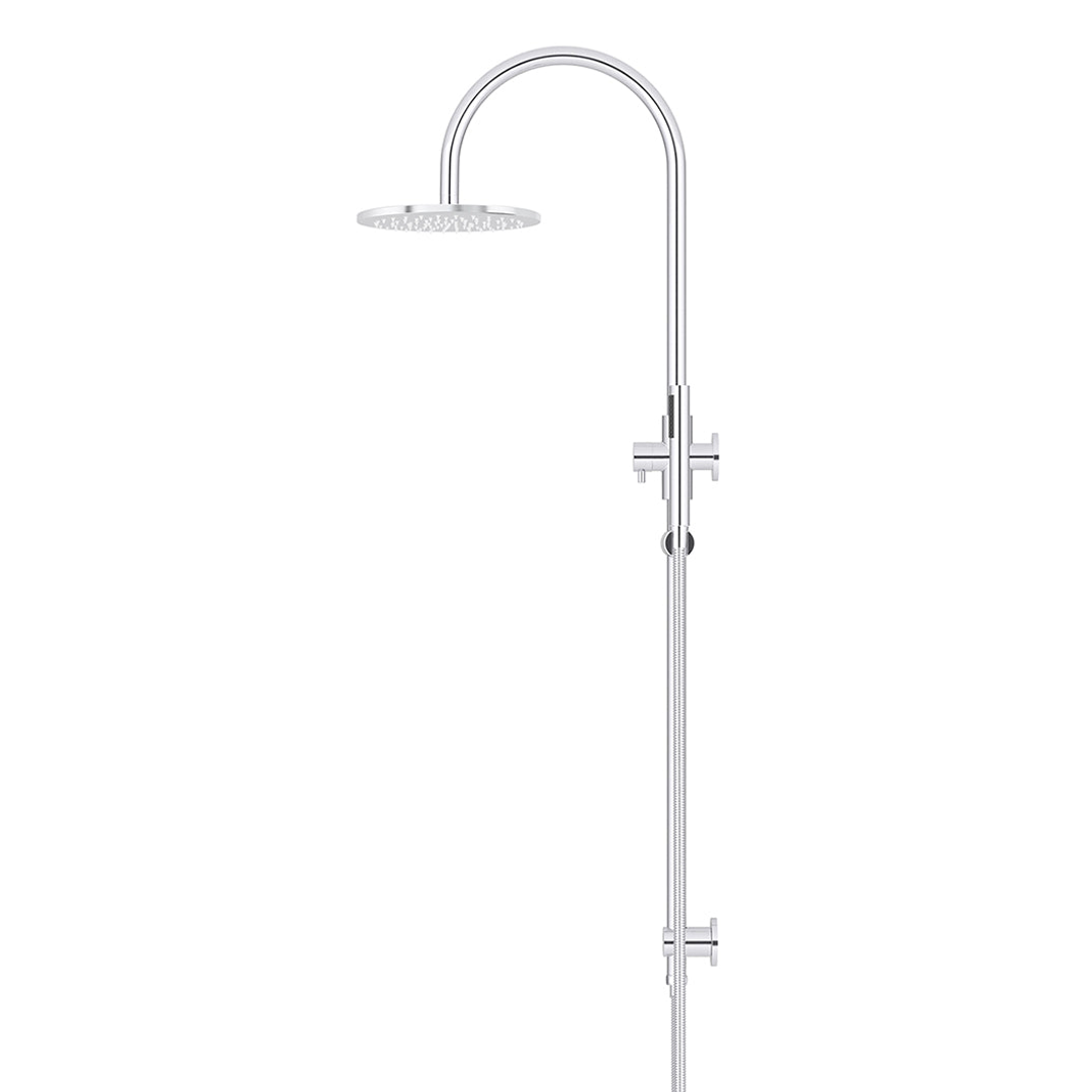 Meir 200Mm Round Overhead Shower Set Single Function Hand Shower Polished Chrome