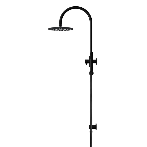 Meir 200Mm Round Overhead Shower Set Single Function Hand Shower Matte Black