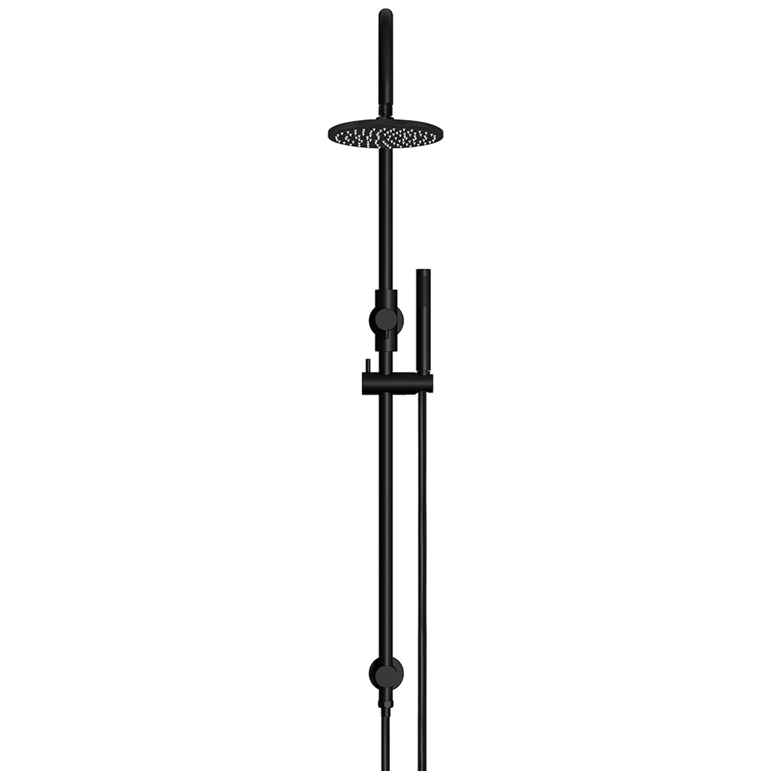 Meir 200Mm Round Overhead Shower Set Single Function Hand Shower Matte Black