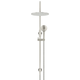 Meir 300Mm Round Overhead Shower Rail Three Function Hand Shower Brushed Nickel