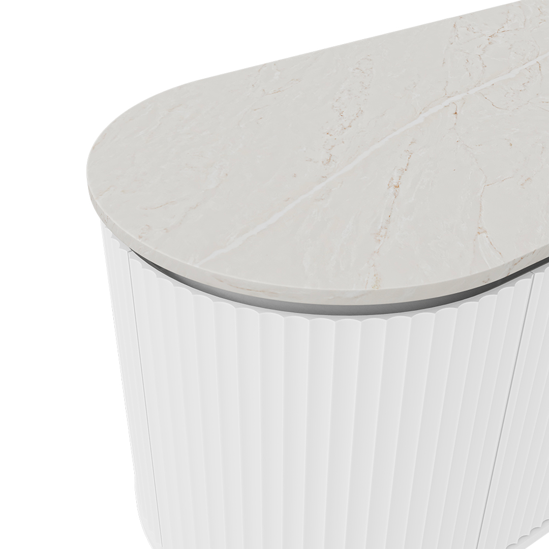 Fienza Marmo Latte Pill Shaped 900Mm Top Nth Silica Free Stone R232.5