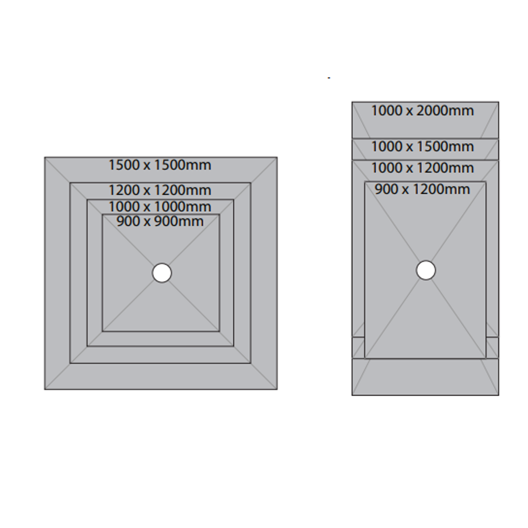 Marmox Solid Underlay 1000X1000 Centre Drain Mmsc-Ss1010C