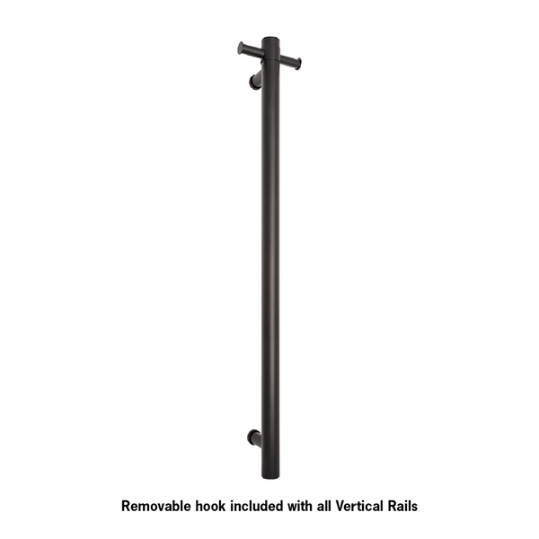 Thermogroup STRAIGHT/ ROUND 12VLT MATT BLACK VERTICLE TOWEL RAIL
