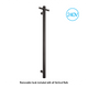 Thermorail Straight/Round 240Volt Vertical Bar 900X142X100Mm 22Watt & Optional Hook Matt Blk