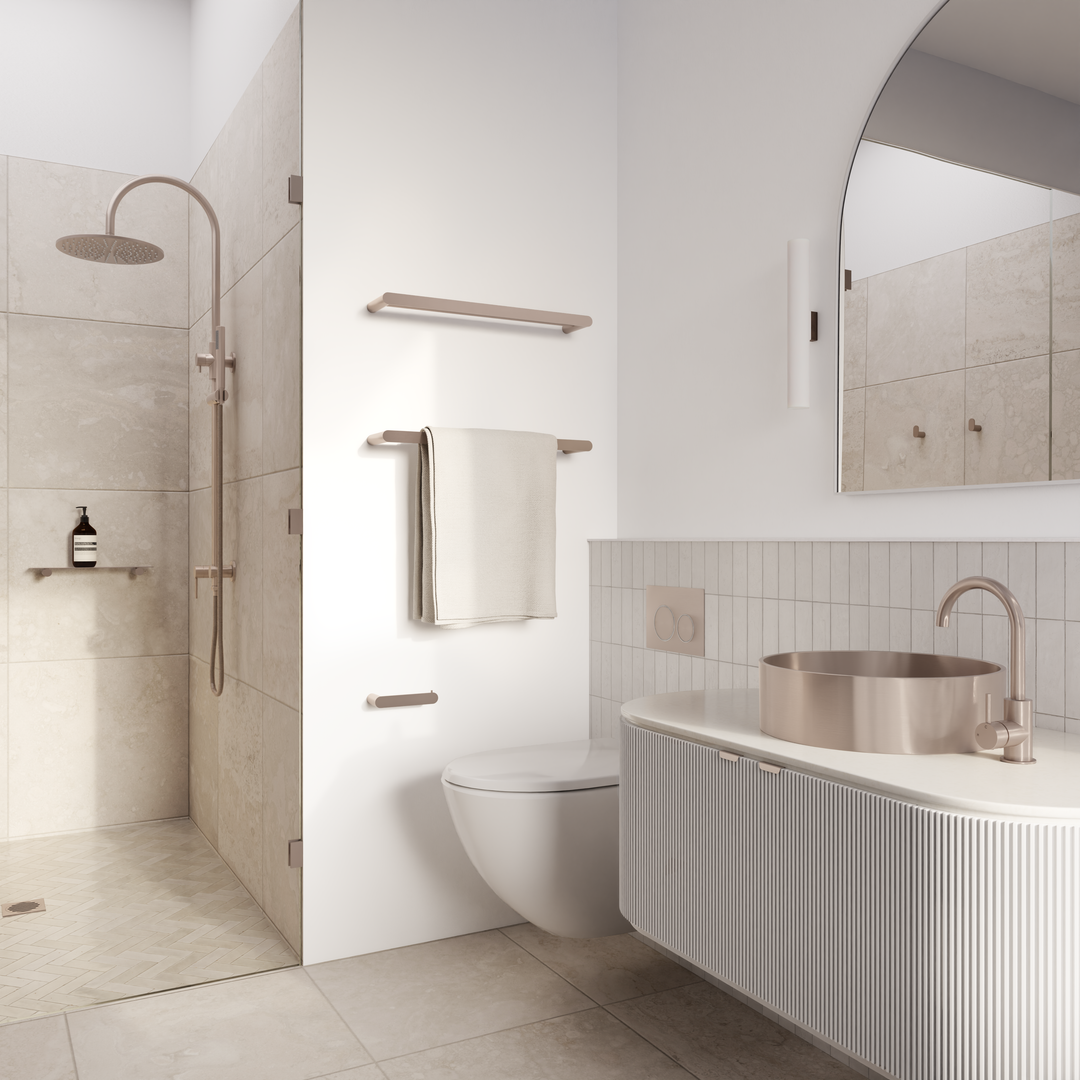 Meir Curvae Double Towel Rail 600Mm Champagne