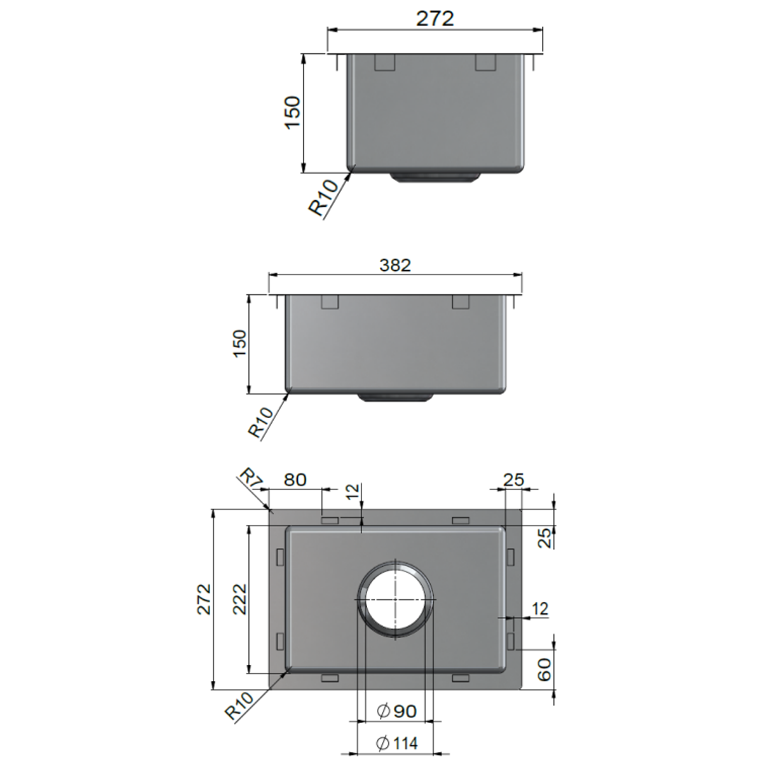 Meir Bar Sink Single Bowl 382mm X 272mm - Brushed Bronze Gold