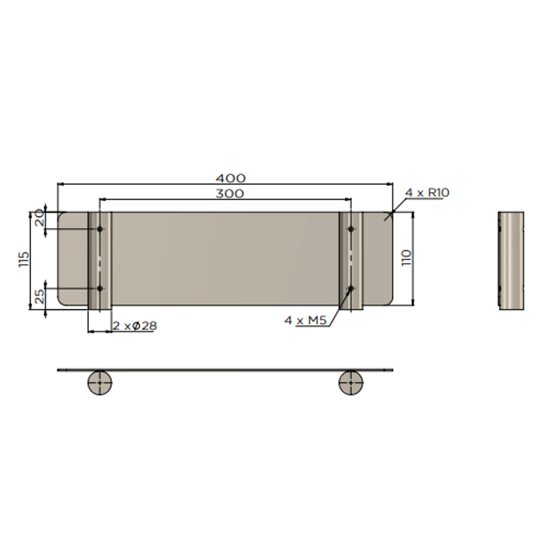 Meir Curvae Shower Shelf 400Mm Polished Chrome