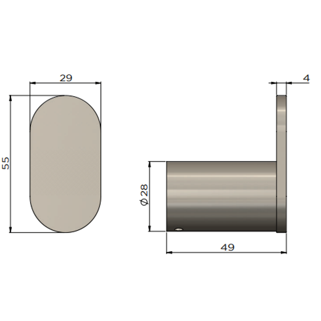 Meir Curvae Single Robe Hook Brushed Nickel