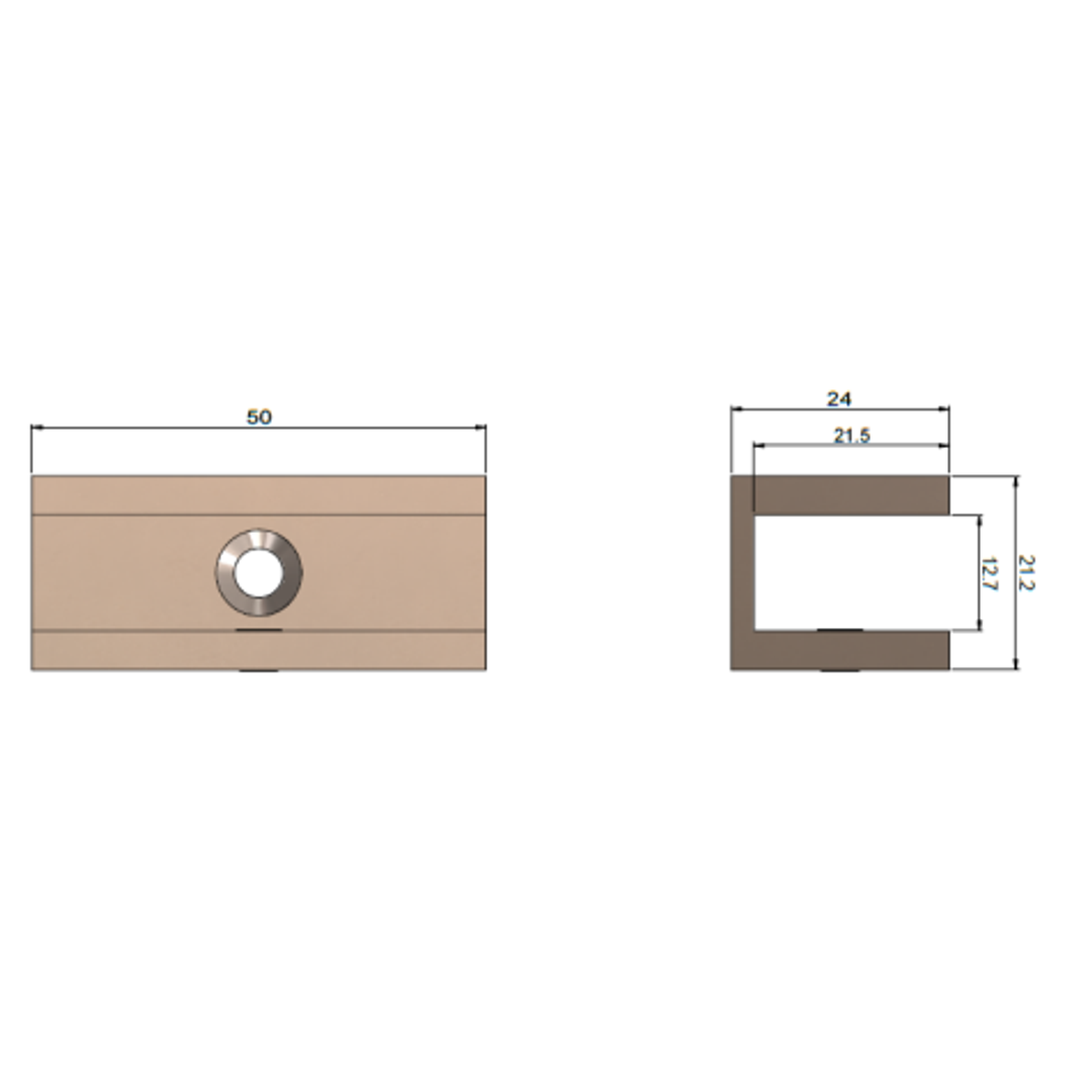 Meir Glass Fixing U Bracket Shadow