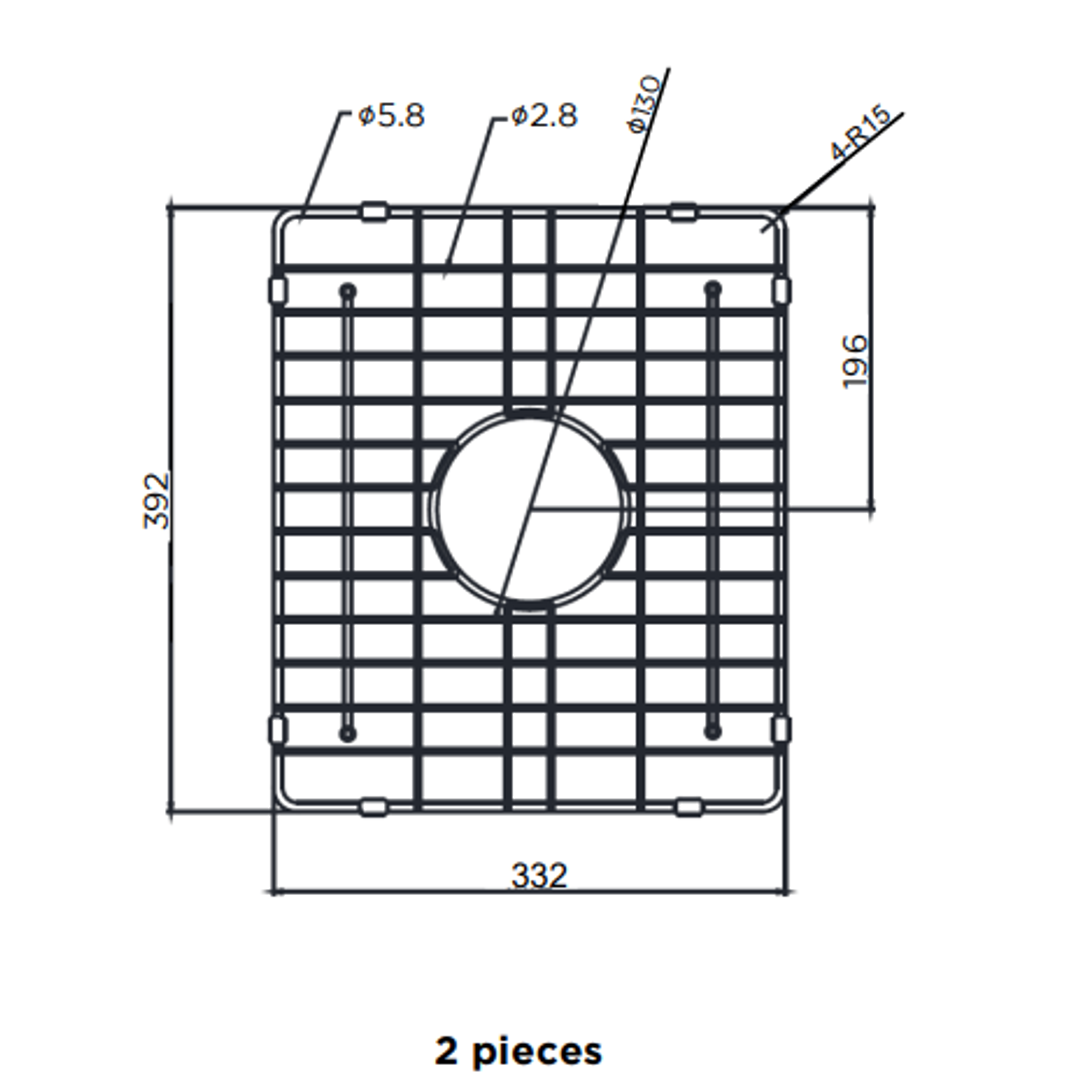 Meir Lavello Protection Grid For Mksp D1160440D (2Pcs) Shadow