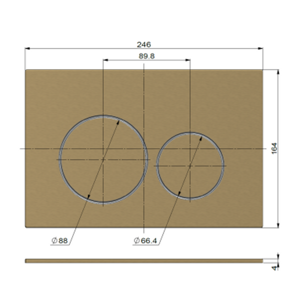 Meir Meir Sigma 21 Dual Flush Plates For Geberit Lustre Bronze