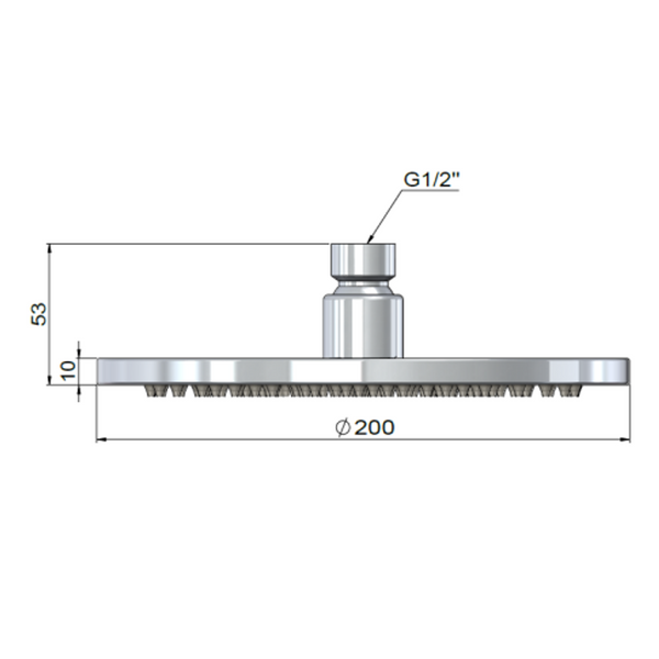 Meir Outdoor Round Shower Rose 200Mm Stainless Steel