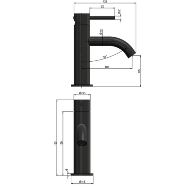 Meir Piccola Basin Mixer Tap Lustre Bronze