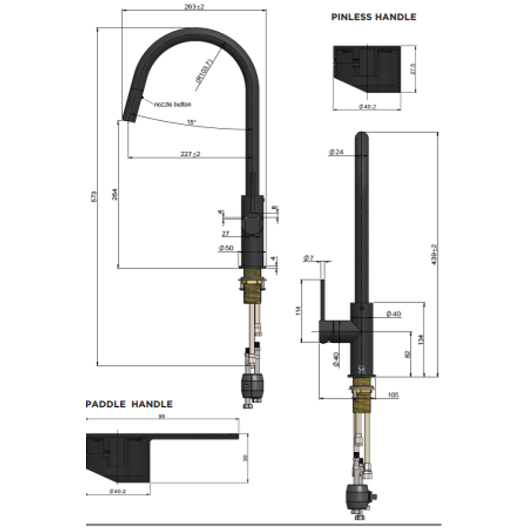 Meir Piccola Out Kitchen Mixer Tap Champagne