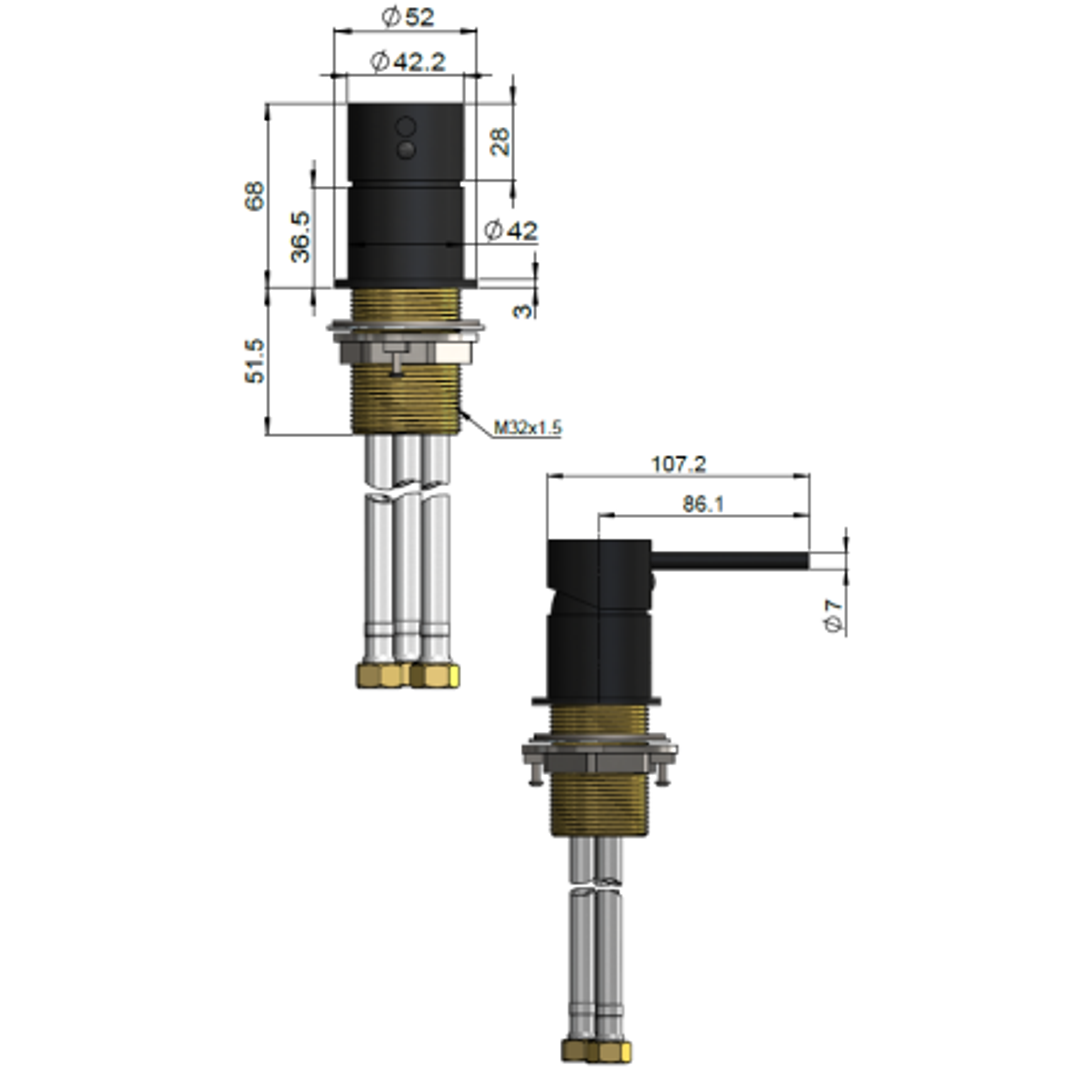 Meir Round Deck Mounted Mixer Lustre Bronze