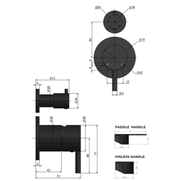 Meir Round Diverter Mixer Finish Kit Lustre Bronze