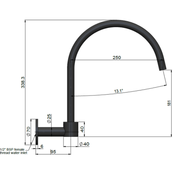 Meir Round High Rise Swivel Wall Spout Shadow