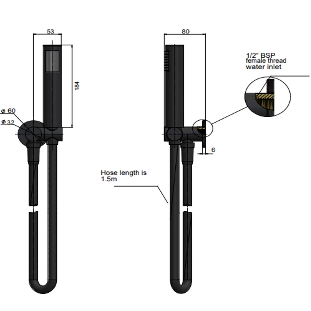 Meir Round Shower On Bracket Shadow