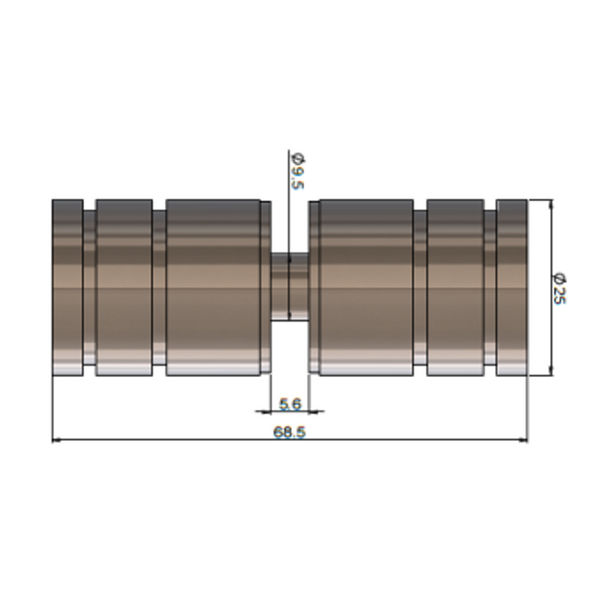 Meir Shower Door Round Handle Lustre Bronze