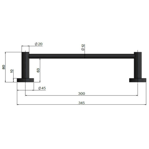Meir Single Towel Rail 300Mm Tiger Bronze