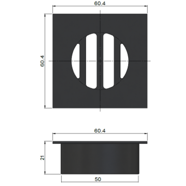 Meir Square Floor Grate Shower Drain 50Mm Outlet Shadow