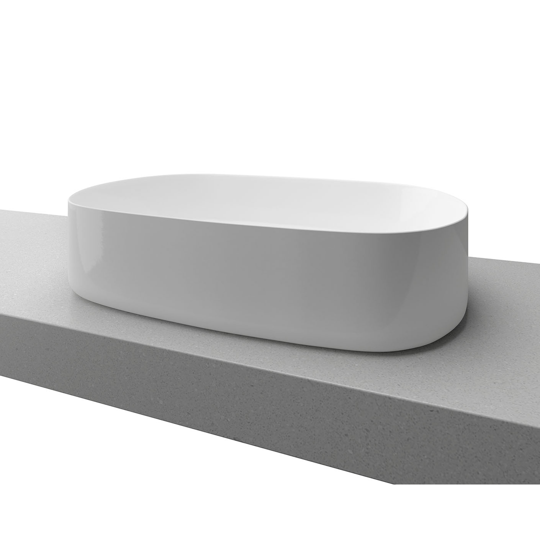 Timberline Myrtle Ceramic Counter Basin Matte White