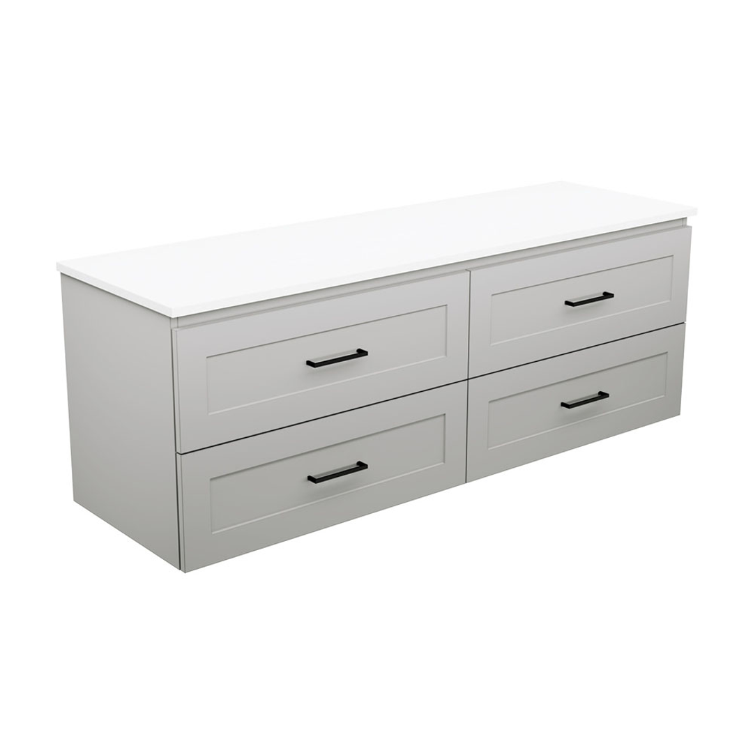 Fienza Newport 1500 Sgl All Drawer Wall Hung Vanity Australian Hardwood Basin Not Inc