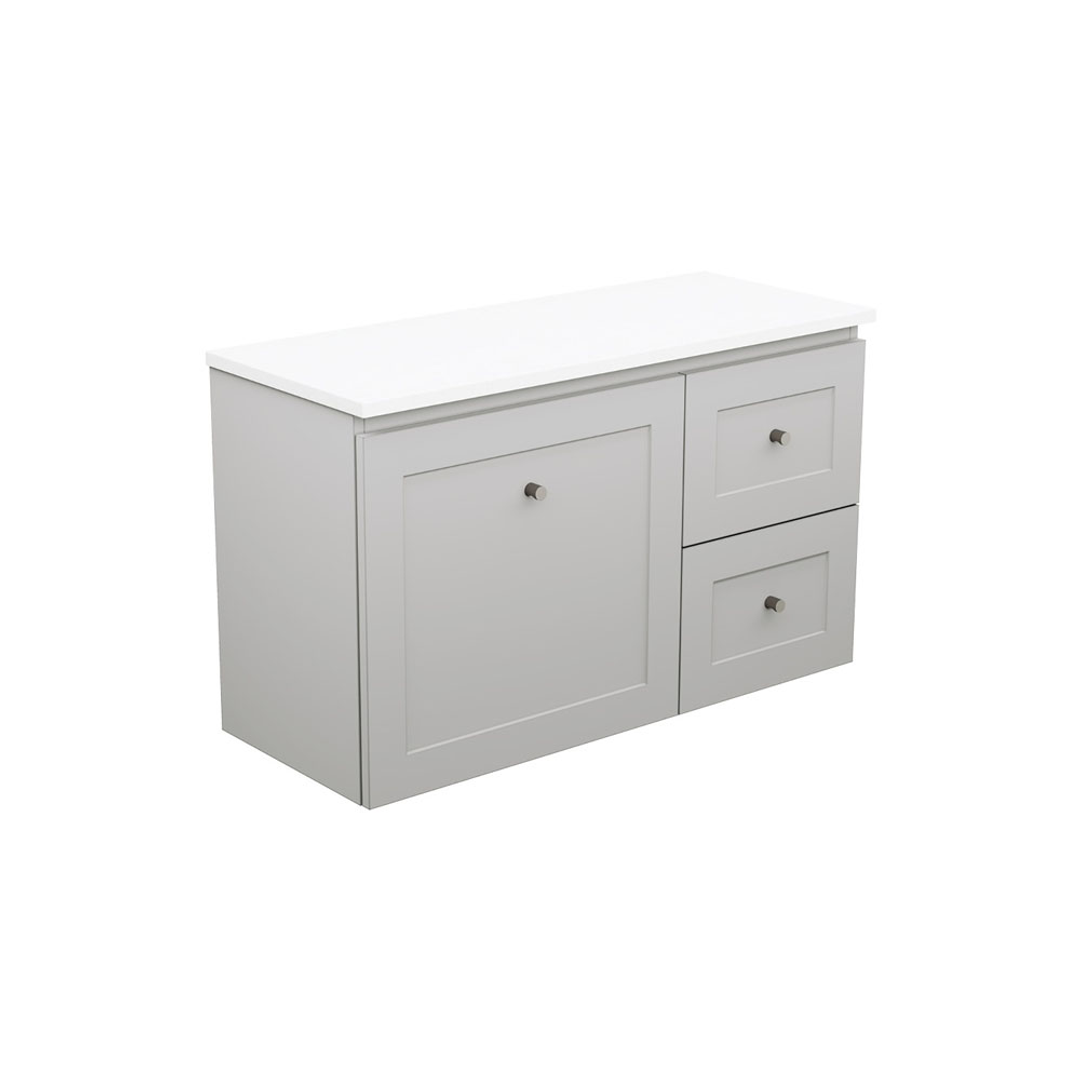 Fienza Newport 900 Ensuite Wall Hung Vanity 1D/2Dr Delgado Top