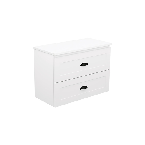 Fienza Newport 750 Ensuite All Drawer Wall Hung Vanity Ripple Top