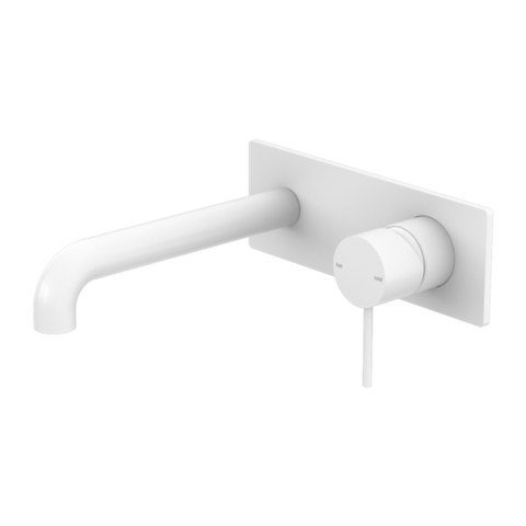 Nero Mecca Wall Basin Mixer 185mm Matte White Nr221907A185Mw