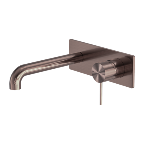 Nero Mecca Wall Basin Mixer 185mm Spout Brushed Bronze